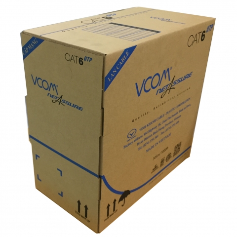 Cáp LAN CAT6 UTP 24AWG 4PRS - PVC 305m – VCOM | Le Hoàng Corp Cáp LAN CAT6 UTP 24AWG 4PRS - PVC 305m – VCOM | Le Hoàng Corp