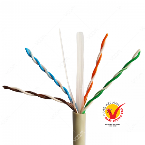 Cáp LAN CAT6 UTP 23AWG 4PRS – PVC 305m – VCOM | Le Hoàng Corp